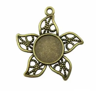 

DIY Jewelry Accessories Zinc Alloy Material Flower-shaped Bottom Support Time Gem Base Pendant Accessories