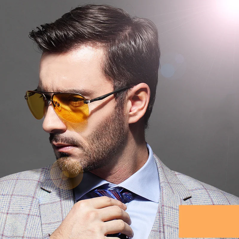 

Fashion Anti Glare Vision Sunglasses Polarized Men Yellow Lens Night Driving Driver Sun Glasses Males High Quality UV400 Oculos