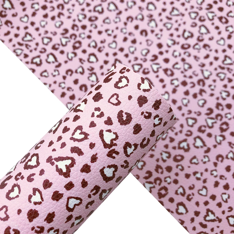 Новый Радужный 30x22 см Розовый Блестящий Дикая любовь Леопард искусственная кожа