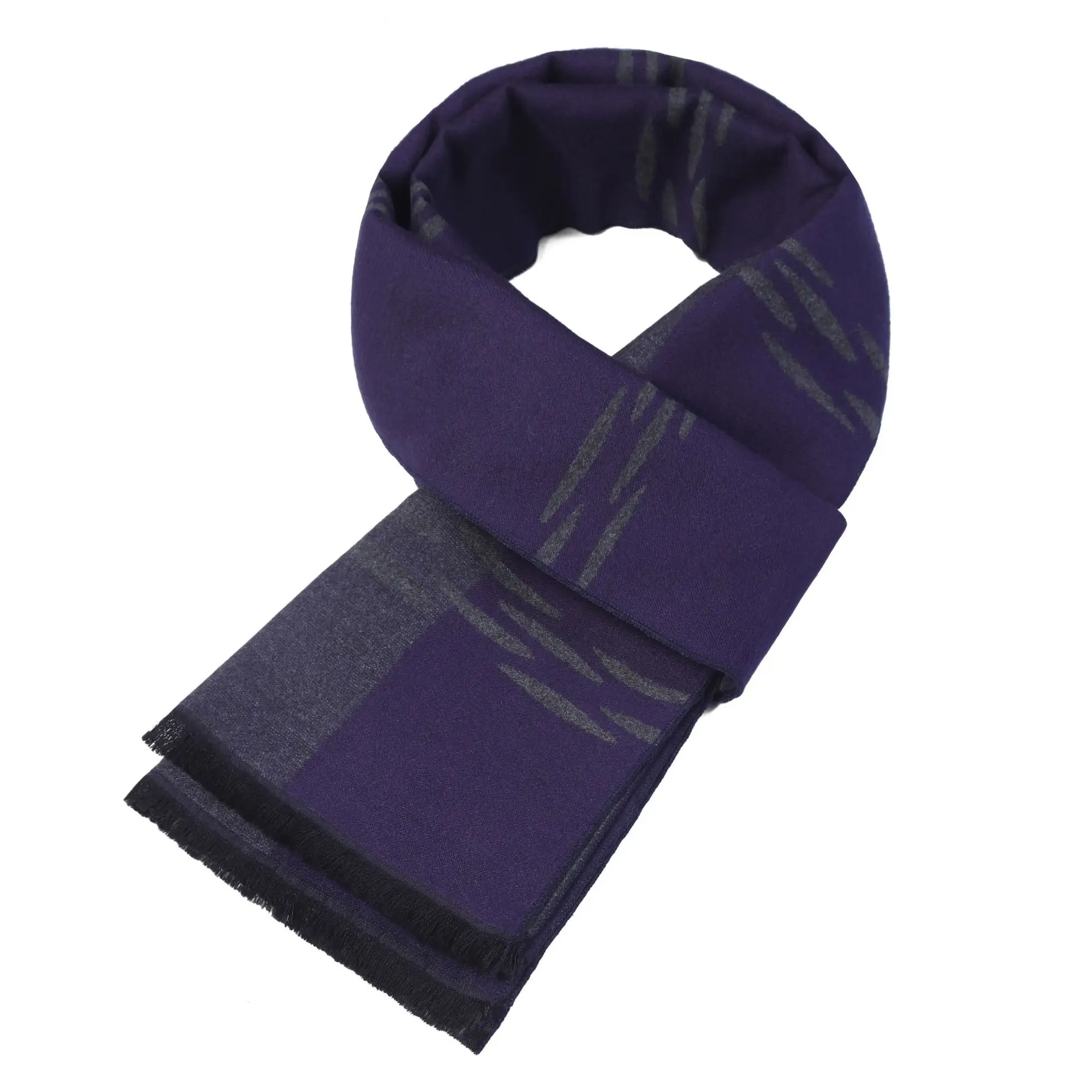 Men's Checked Scarf, Winter Korean Color Matching Warm Imitation Cashmere Scarf, Long Simple Men's Neck