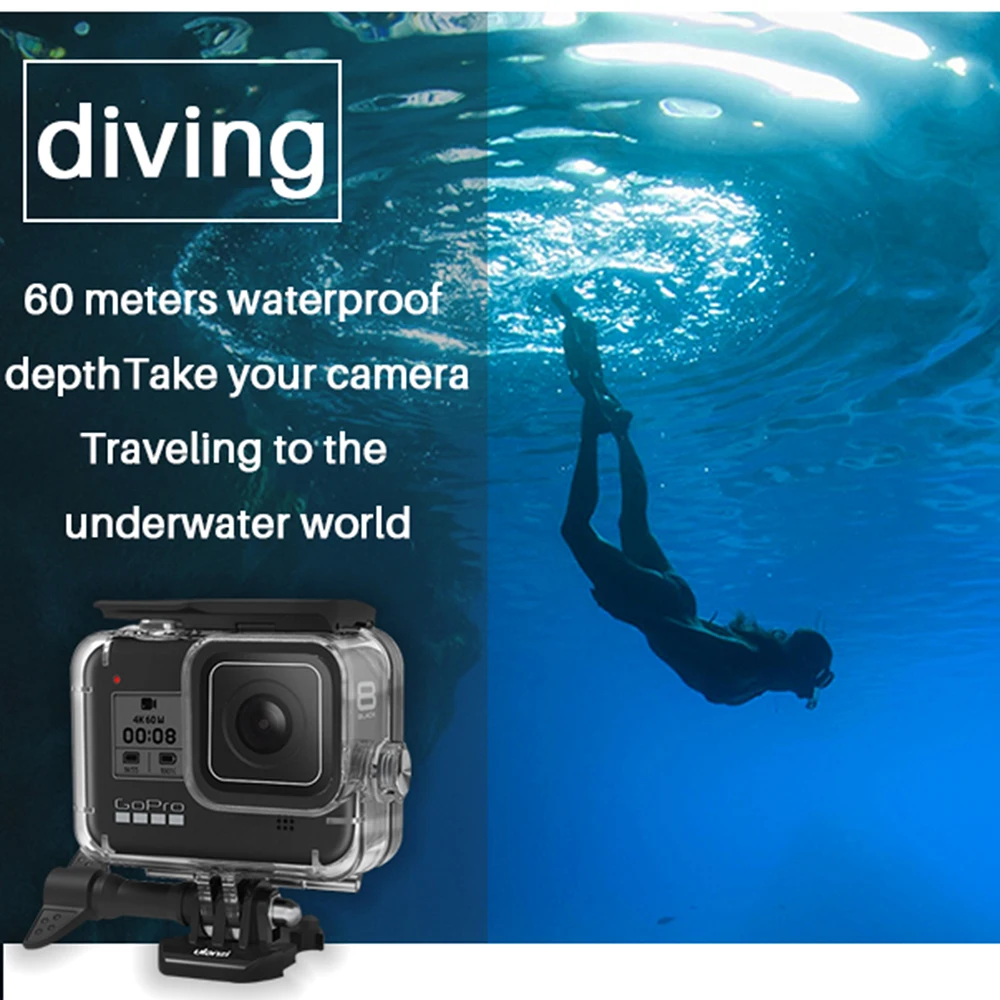 Водонепроницаемый чехол Ulanzi G8-1 60M для дайвинга Gopro Hero 8 черная клетка аксессуары
