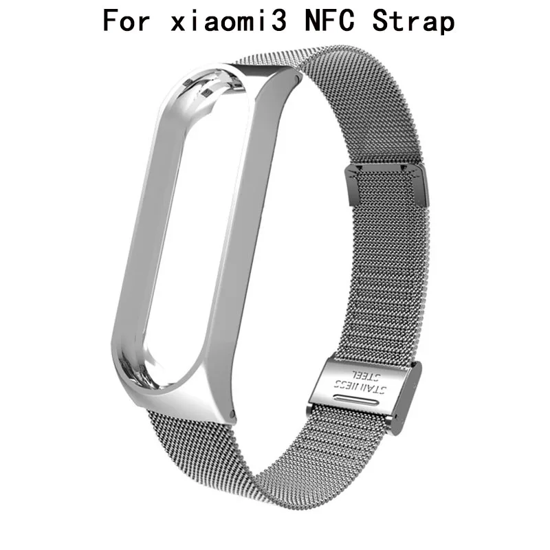 mi3 Strap Силиконовый стальной ремешок для Xiao mi 3 4, умный браслет из нержавеющей стали, сменный ремешок для mi band 3 4, Xiao mi, умный Браслет - Цвет: mi3 Strap