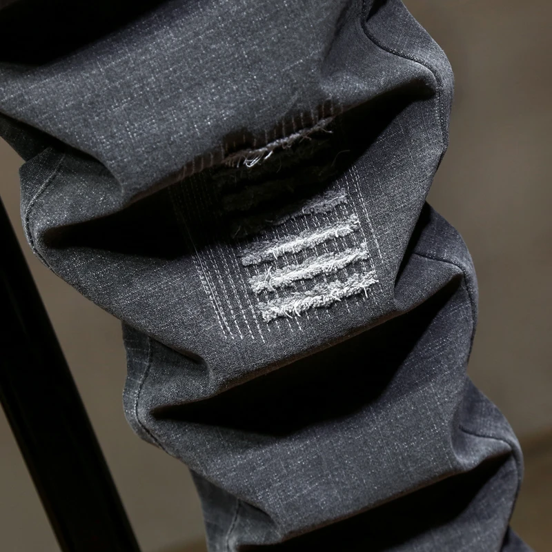 10XL Plus Size Men Fashion Black Ripped Jeans Men Pants Jeans Homme Baggy Jeans Trousers Male Long Denim Pants New 2021 Loose