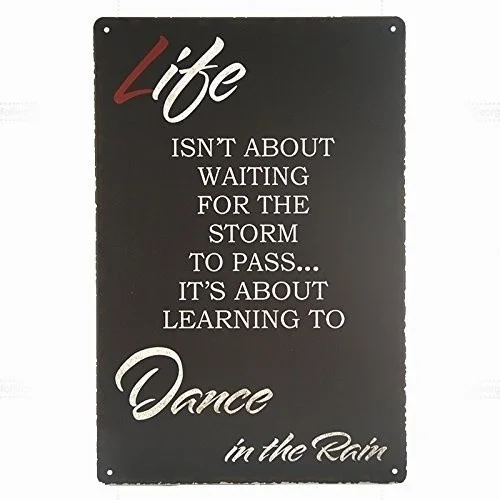 

Vintage Home Decor Life Dance In The Rain Vintage Style Metal Sign Art Wall Plaque