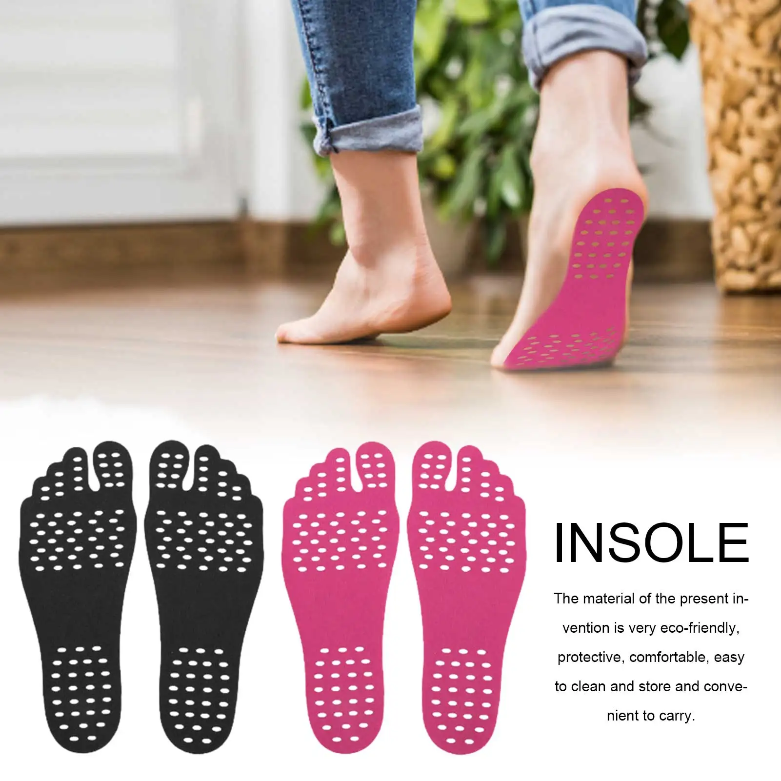 

Beach Swim Pool Adhesive Anti Slip Invisible Foot Pads Insulation Protection Mats Barefoot Stick Insoles Footpads Sticker Shoes