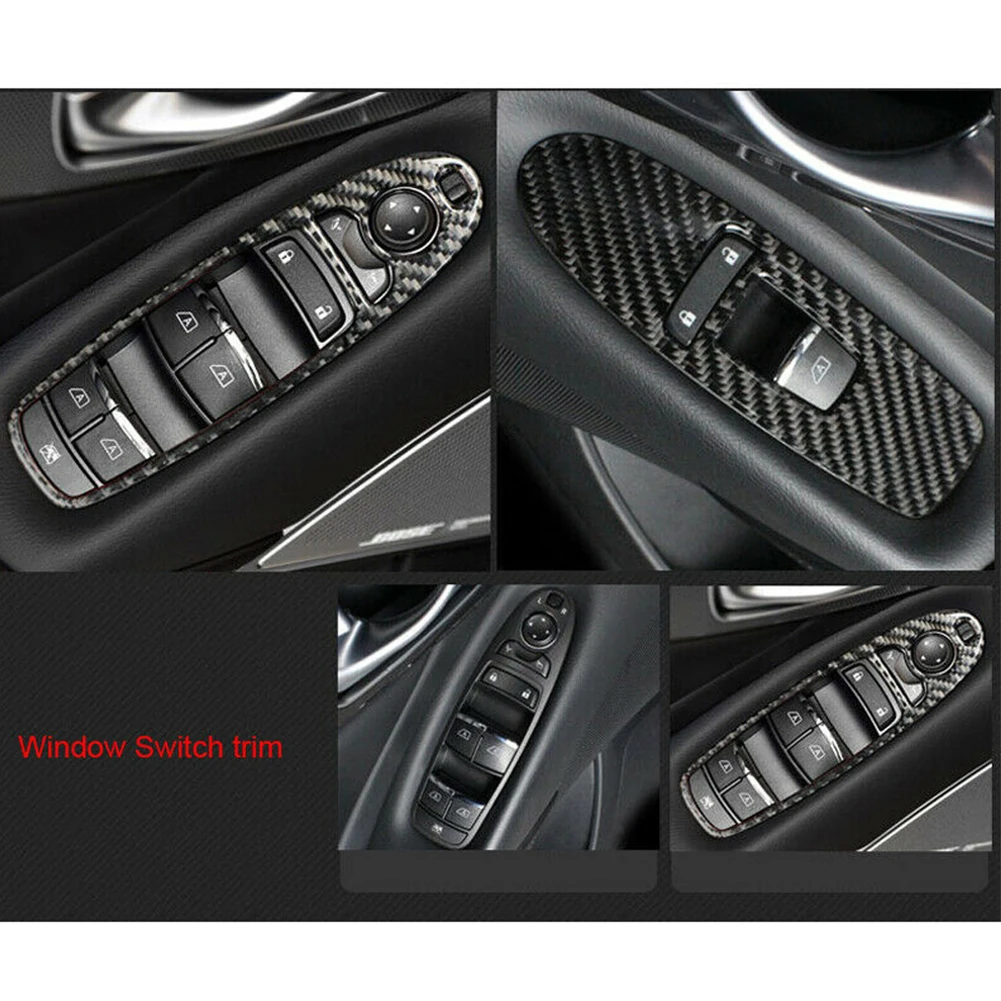 

Carbon Fiber Car Door Window Switch Armrest Panel Cover Trim Sticker Decor For Infiniti Q50 2014-2018 2019 Interior Styling