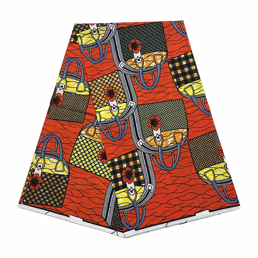 

Popular Design Soft Guarunteed African Real Wax Print Fabric Veritable 100% Cotton Tissu Sewing Dress Material 6 yard X813-2