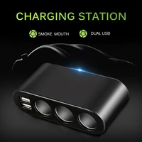 3 way auto car cigarette lighter socket splitter charger 3 1a dual usb car charger power adapter for iphone gps