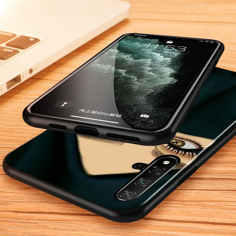 

Muslim Islamic Gril Eyes for Huawei Honor 30 20 10i 10 9C 9A 9S 9X 9N 9 8X 8A 8 7A 7C Pro Plus Lite Black Phone Case