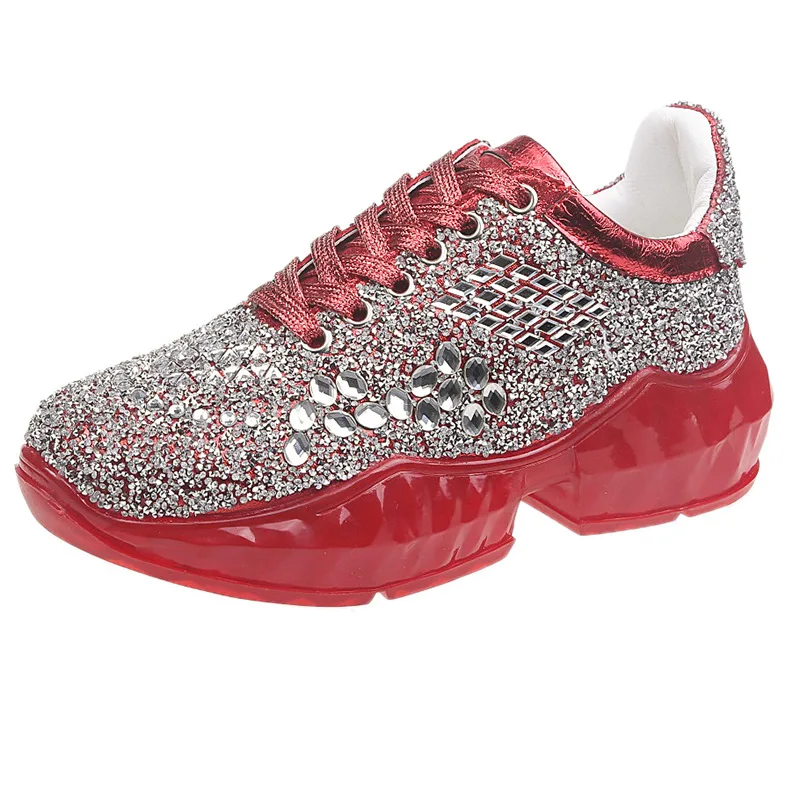 Женская обувь Новый тренд Модная повседневная с блестками Удобные кроссовки