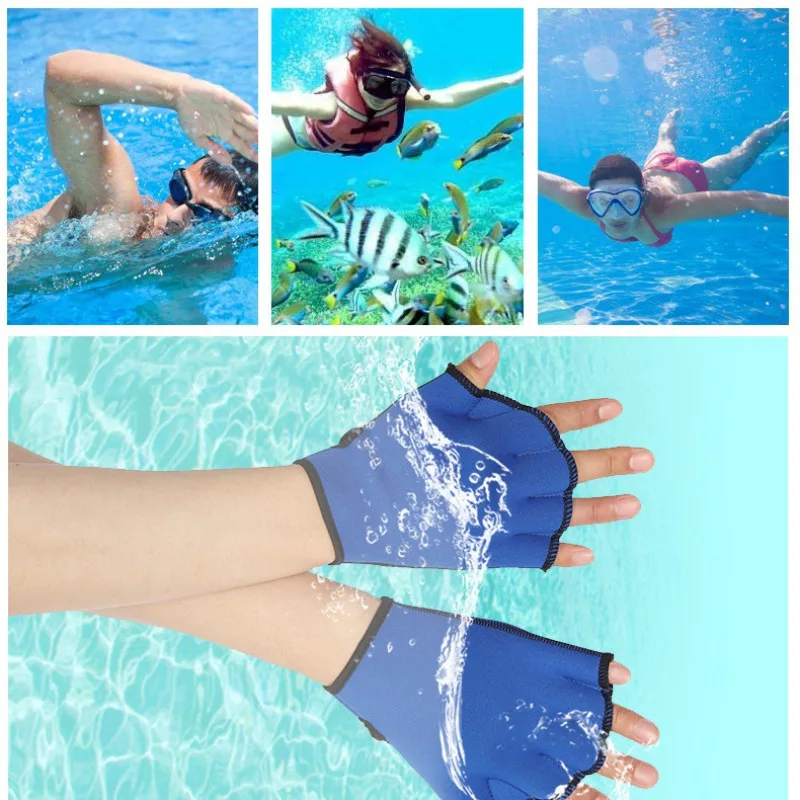 

New 1 pair Water Swimming Surfing Diving Webbed Paddle Gloves Swim Training Water Aerobics Resistance Gloves