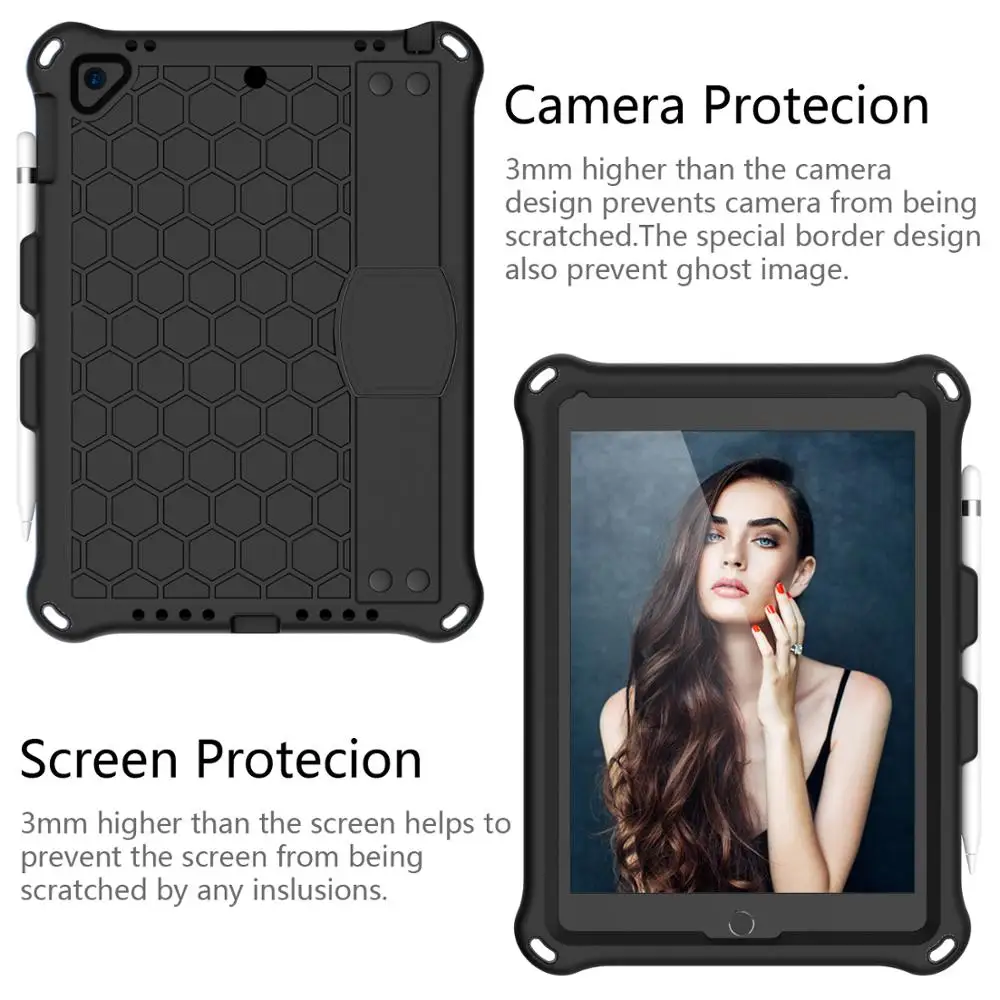 Чехол для iPad 2019 9 7 дюйма 6 и поколения Pro 10 2 Air 3 1 с лотком ручек ремешком на руку
