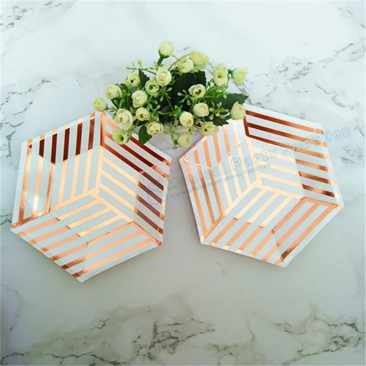 32 шт. шестигранная фотофольга из розового золота 7 дюймов|trays for cakes|trays goldtray decorative |