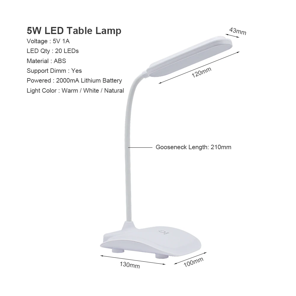 Touch LED Desk Lamps Built-in Lithium Battery USB Charging Natural Warm White Dimmable Night Lights For Bedroom Bedside lighting | Освещение