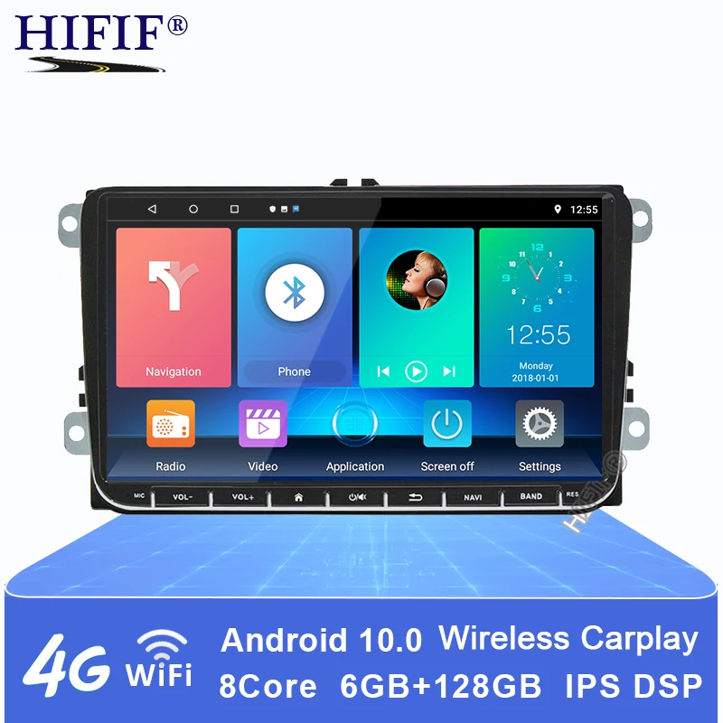 Автомагнитола 9 дюймов проигрыватель на Android 10 Восьмиядерный процессор GPS без DVD