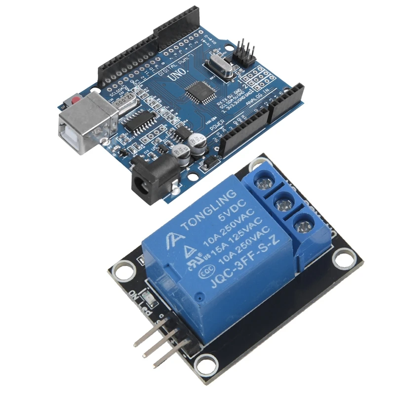 2 комплекта модуля для Arduino: 1 Набор UNO R3 ATmega328P CH340 USB плата DIY и комплект синий черный
