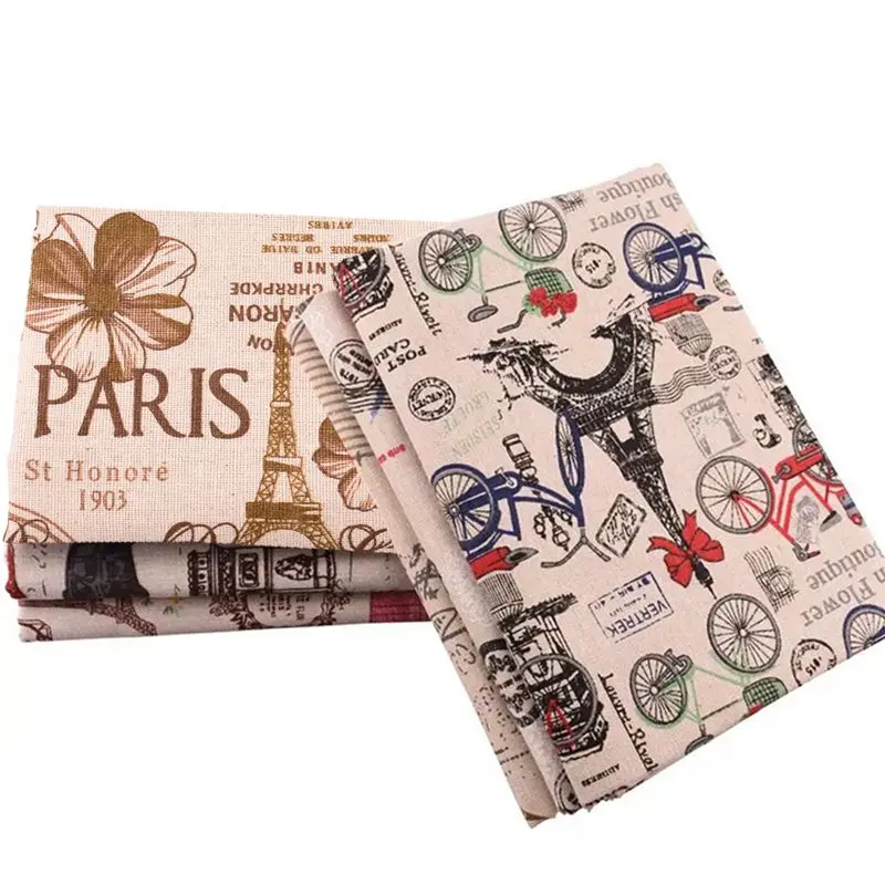 DwaIngY 6 шт./лот Эйфелева башня печатная хлопчатобумажная льняная ткань для