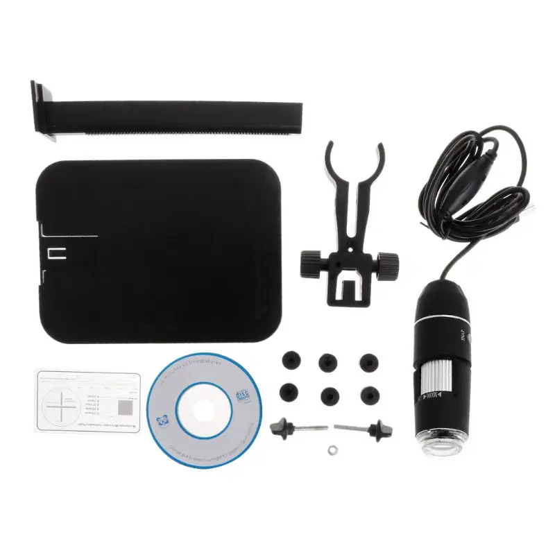 

1600X 8LED USB Digital Microscope Magnifier Camera Endoscope with Ruler Bracket 83XA