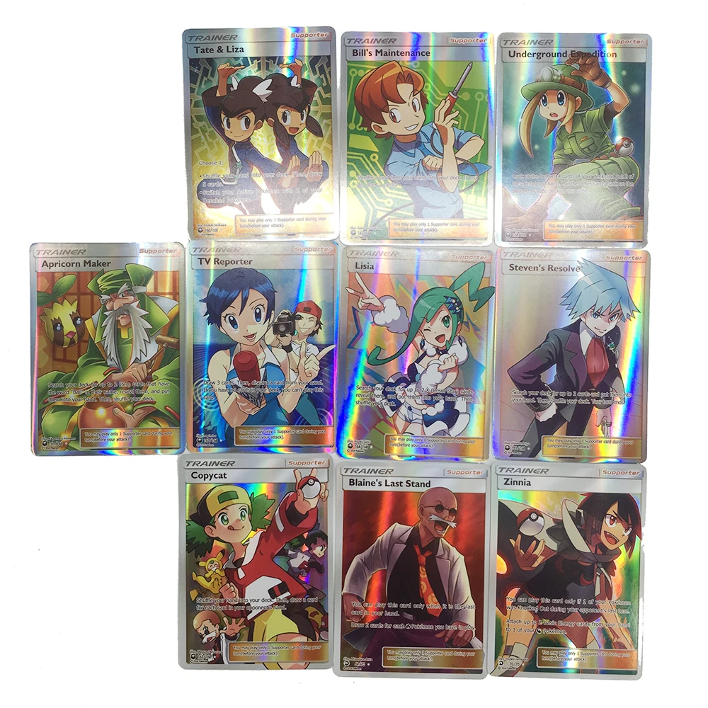 Takara Tomy карточки с покемонами TCG 100 шт. GX Мега тренажер энергетическая крышка флэш-карта Солнце Луна карта коллекционный Подарок детская игрушка