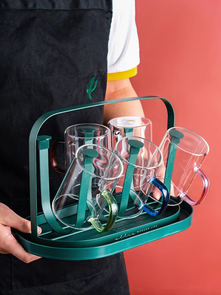

Cup holder water cup holder upside down storage rack household living room glass cup drain rack storage tray
