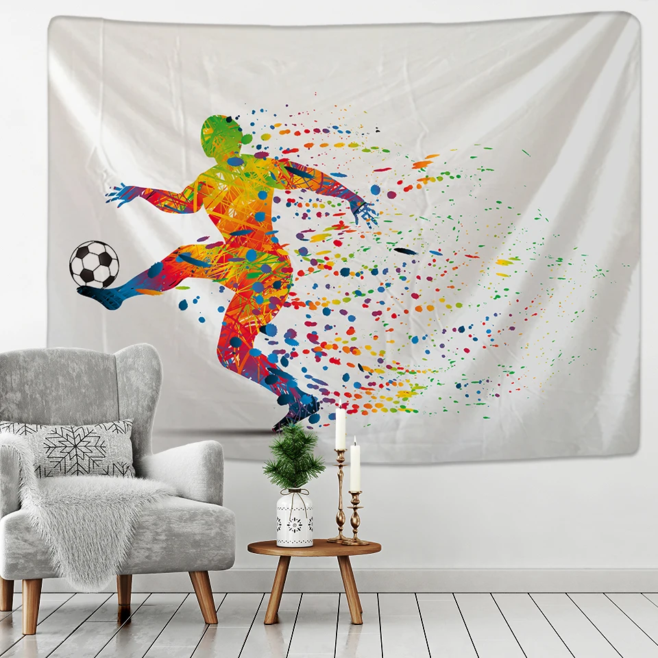 FootballTapestryWallHangingDecorHomeRoomWitchcraftHippieMandalaAstrologyWallpaperBedroomDORMTarotSunMoonCustomHippieRoom | Дом и сад
