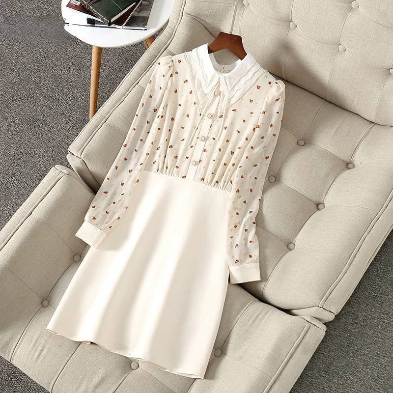 

Spring Designers Woman Clothes Elegant Office Robe Femme Knee Length Runway Fashion New Beading Print Patchwork Dress Vestidos