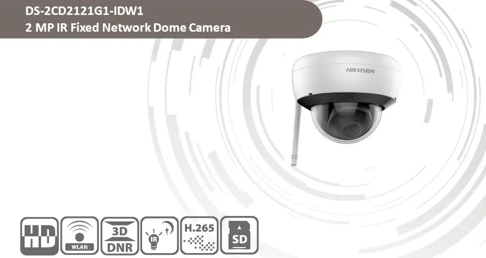 Hikvision DS-2CD2121G1-IDW1 2MP купольная wifi ip-камера Беспроводная IR 30 м с sd-слотом для карт H.265+ Водонепроницаемая сетевая камера системы скрытого наблюдения