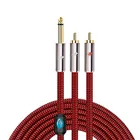 Аудиокабель TS моно-штекер 14 дюйма с разъемом 6,35 мм на 2 штекера RCA для миксера, звуковой консоли, бас-усилителя электрогитары, экранированные шнуры