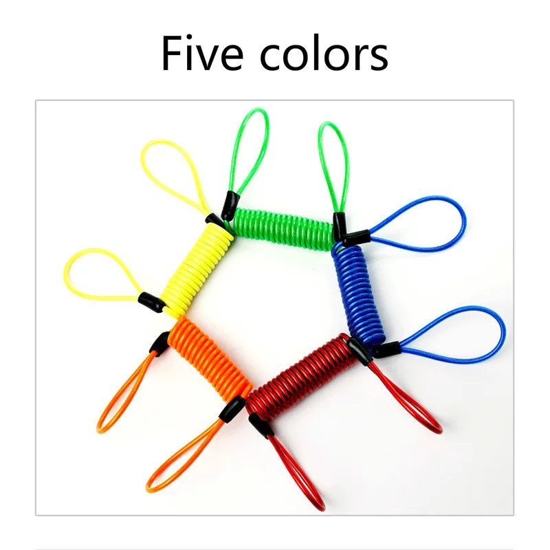 150cm Motorcycle Theft Protection Motorcycle Anti Theft Reminder Accessories Luggage Bag Lock Bicycle Safety Rope Coil Spring