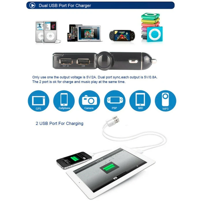 Bluetooth FM передатчик беспроводной MP3 плеер Автомобильный Комплект двойной USB зарядное устройство для универсальных телефонов и распродажа