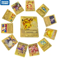 new 12 styles french version pokemon golden metal card pikachu charizard card battle carte game collection card toy