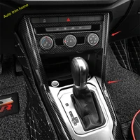 center control gear shift panel decor cover trim fit for volkswagen t roc t roc 2018 2022 carbon fiber interior accessories