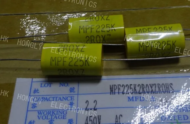 Емкость осевой пленки 5 шт. MPF 2 мкФ/450VAC 2u2 225 | Строительство и ремонт