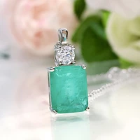 810mm paraiba pendant s925 sterling silver water wave chain necklace for women sparkling wedding party fine jewelry gifts