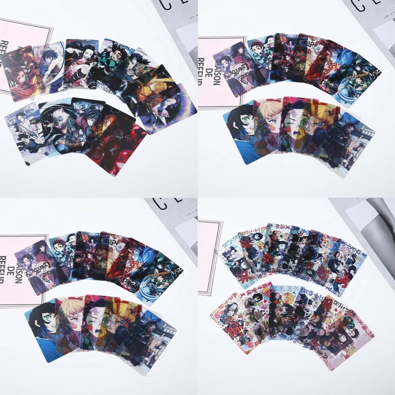 

12Pcs/Set Anime Demon Slayer: Kimetsu no Yaiba Kamado Tanjirou Nezuko Photocard PVC Character Card For Kids Gift Collection