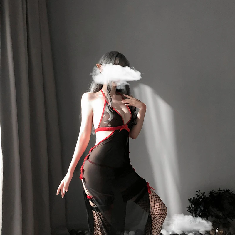 

Vintage Vampire Costumes Sexy Backless Long Fancy Dress Womens Devil Cosplay Lingerie Halloween Party Lolita Sleepwear Gifts