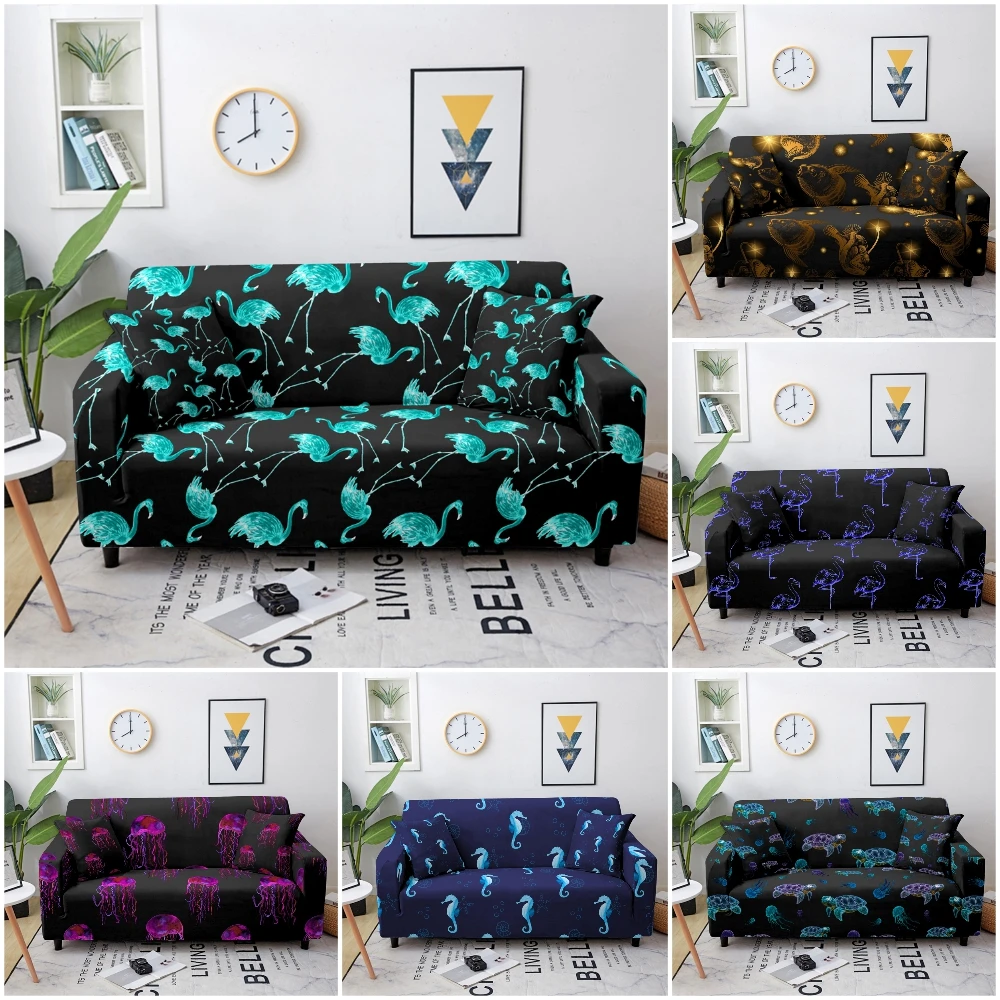 

Luminous Animals Pattern Sofa Cover Elastic Spandex Sofa Slipcovers Stretch Polyester Loveseat Couch Cover 1/2/3/4 Seater