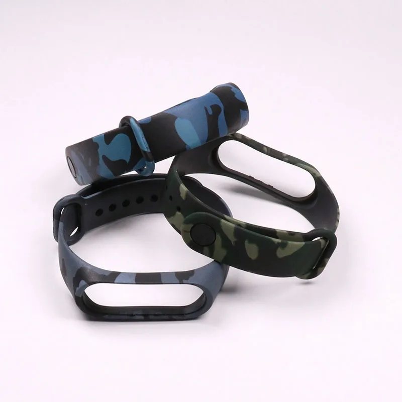 Водонепроницаемый силиконовый браслет с камуфляжным принтом для Xiaomi Mi Band
