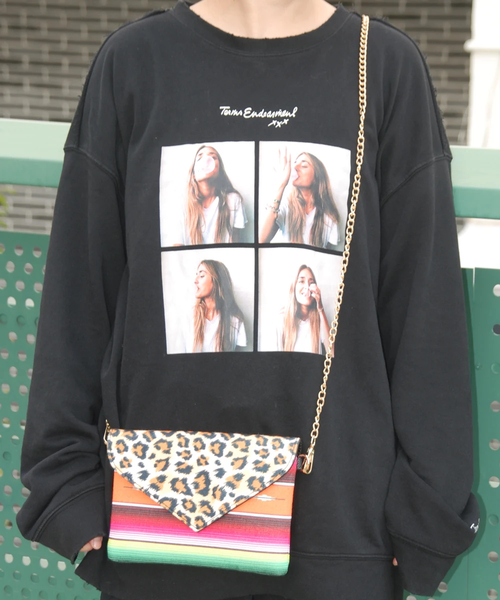 Оптовая продажа Serape леопардовая зубчатая сумка через плечо чехол косметичка со