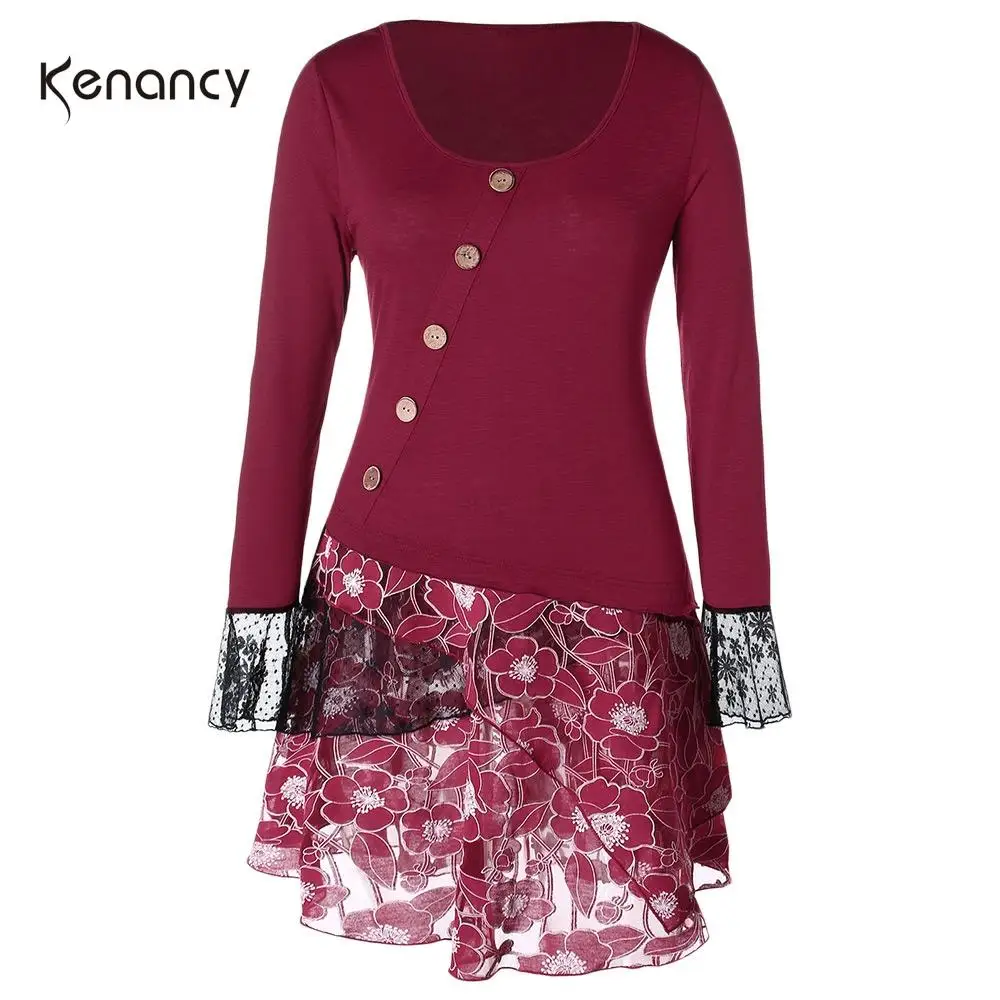 Женская кружевная блузка на пуговицах Повседневная Блузка с длинным рукавом и