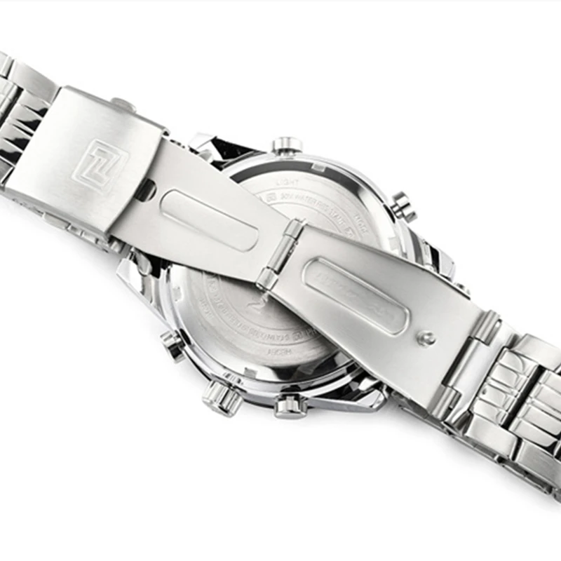 Наручные часы NAVIFORCE Мужские кварцевые цифровые полностью стальные спортивные