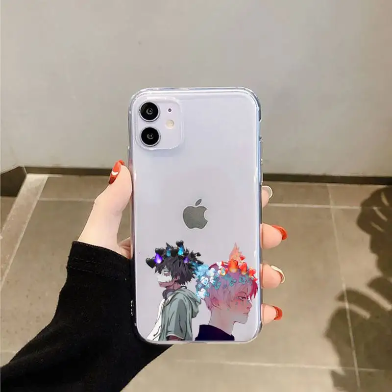 

my hero academia Phone Case Transparent for iPhone 11 12 mini pro XS MAX 8 7 6 6S Plus X 5S SE 2020 XR