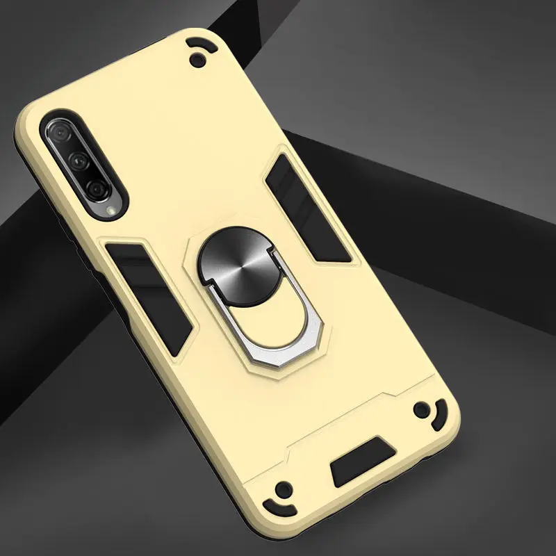 

Huawei Y9s Case Magnetic Metal Ring Cover For Huawei Y9S Luxury Soft Silicon + Hard PC Armor Heavy Protective Cases 6.59 inch