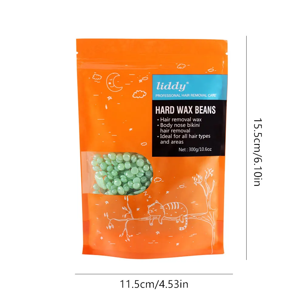 

300g Painless Hair Removal Wax Beans Hard Wax Pellet No Strip Body Face Leg Depilatory Hard Waxing Bean Green Hair Removal Bean