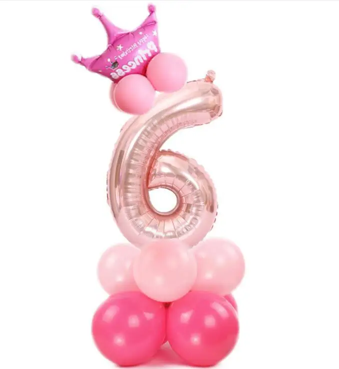 Rose gold pink 6 1 комплект 32 дюймов розовое золото номер воздушный шарик из фольги в форме цифры баллоны с гелием День рождения Свадьба Декор воздушные шары для праздника вечерние поставки - Цвет: Rose gold pink 6