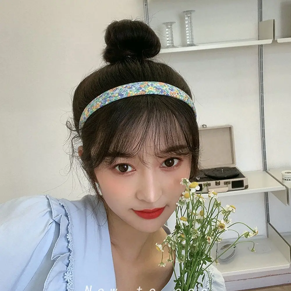 

Модная повязка на голову с цветочным принтом, пластиковые головные уборы, аксессуары для волос, головной обруч, Женская милая широкая Цвето...