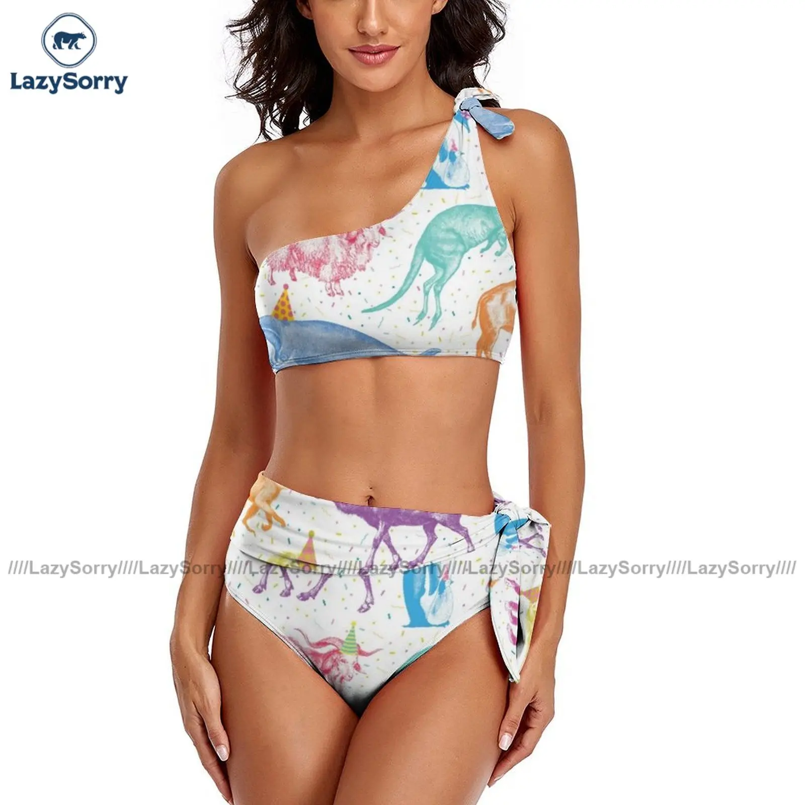 

Animal Bikini Swimsuit High Cut Printed Swimwear Bathing Young Wholesale 2 Piece Bathing Suit
