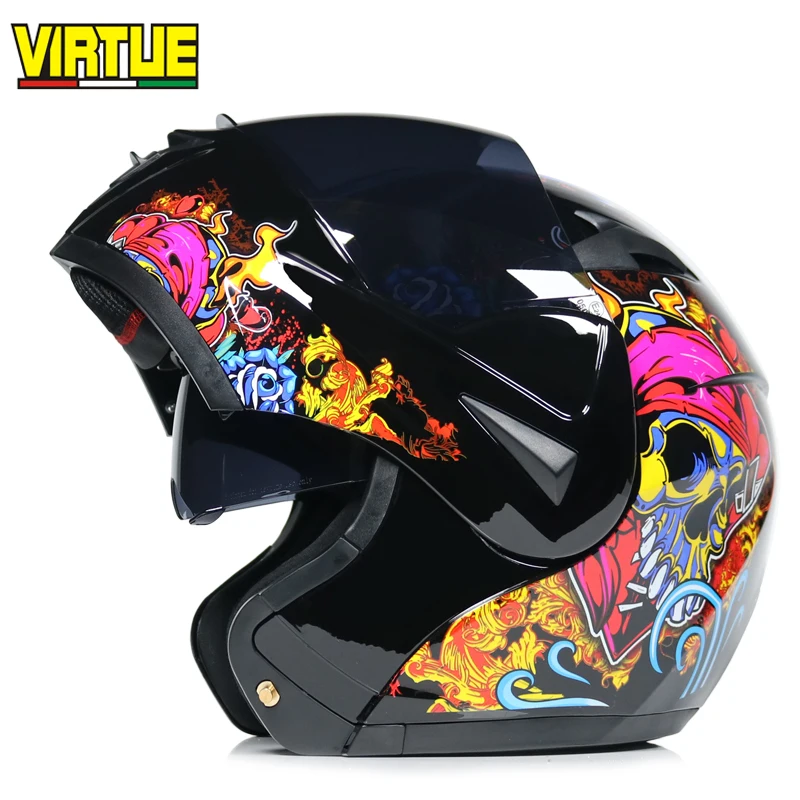 VIRTUE Motorcycle Protective Gears Helmets motorcycle helmet  full face helmets Racing Modular Dual Lens Motocross Moto Helmet