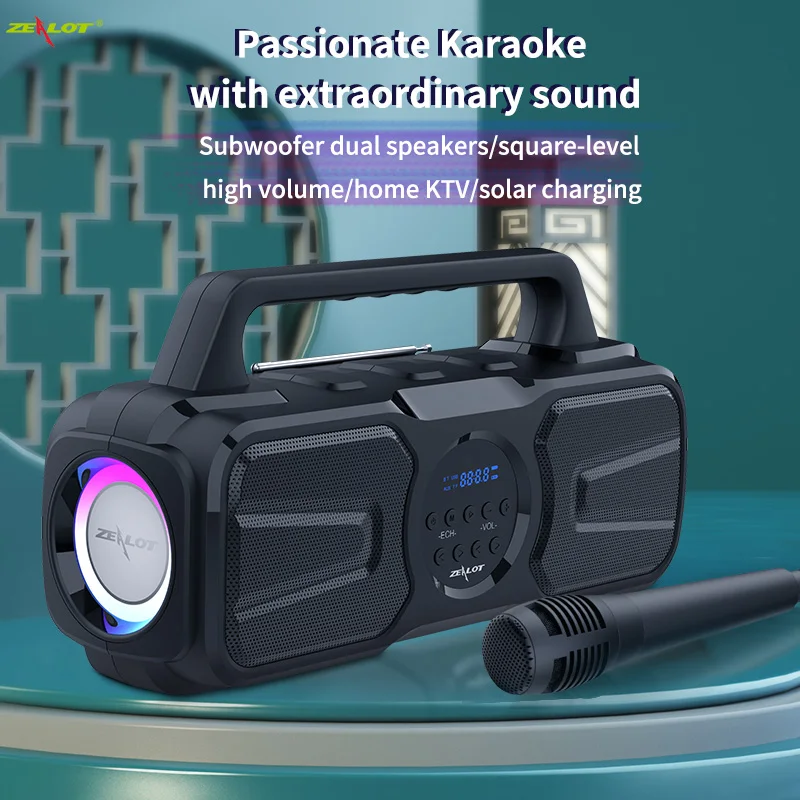 Bluetooth-Колонка Zealot P2 на солнечной батарее 40 Вт IPX5 | Электроника