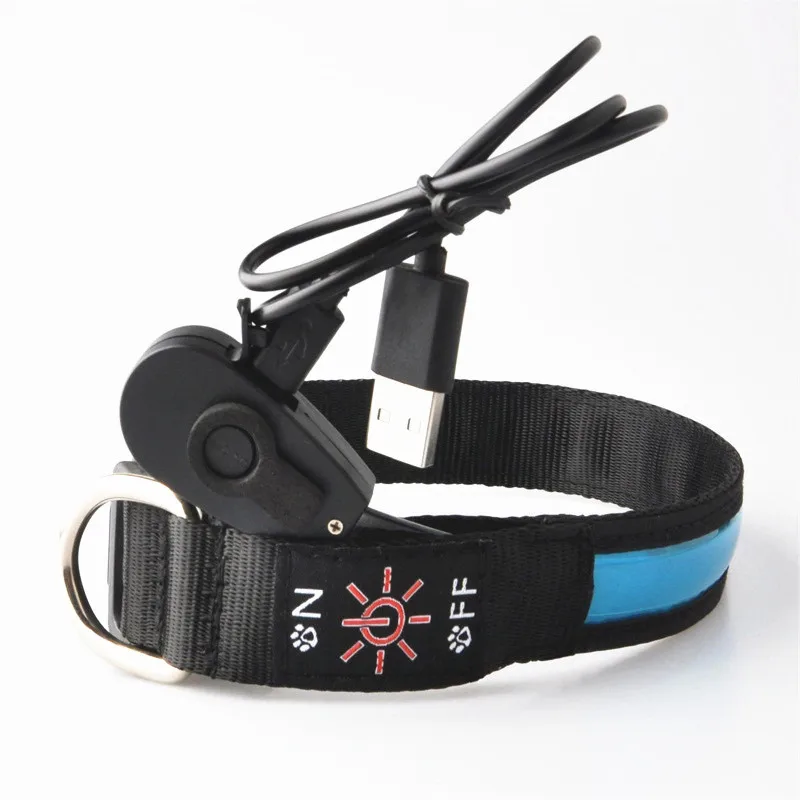 

Светодиодный светящийся ошейник для собак, светящийся Регулируемый светящийся ошейник, светоотражающий светящийся ошейник для собак, свет...